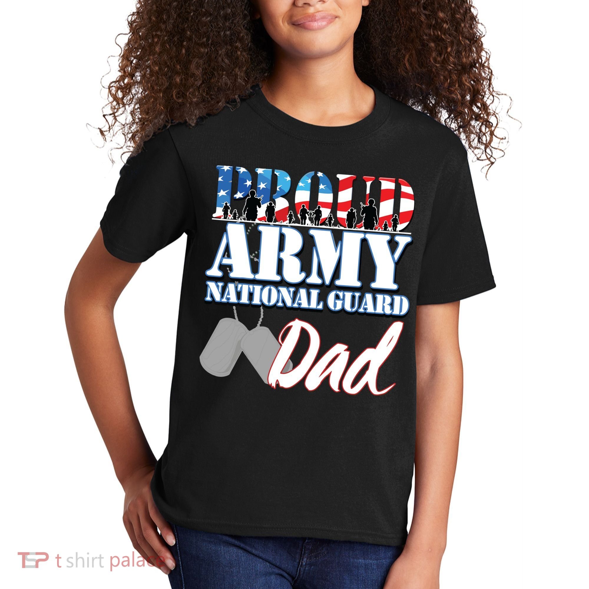 Proud Army National Guard Dad Fathers Day Kids T-Shirt