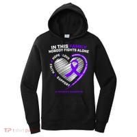 Purple Alzheimers Nobody Fights Alone Alzheimers Awareness Gift Women's Hoodie thumb 0