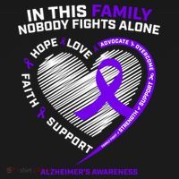 Purple Alzheimers Nobody Fights Alone Alzheimers Awareness Gift Women's Hoodie thumb 2