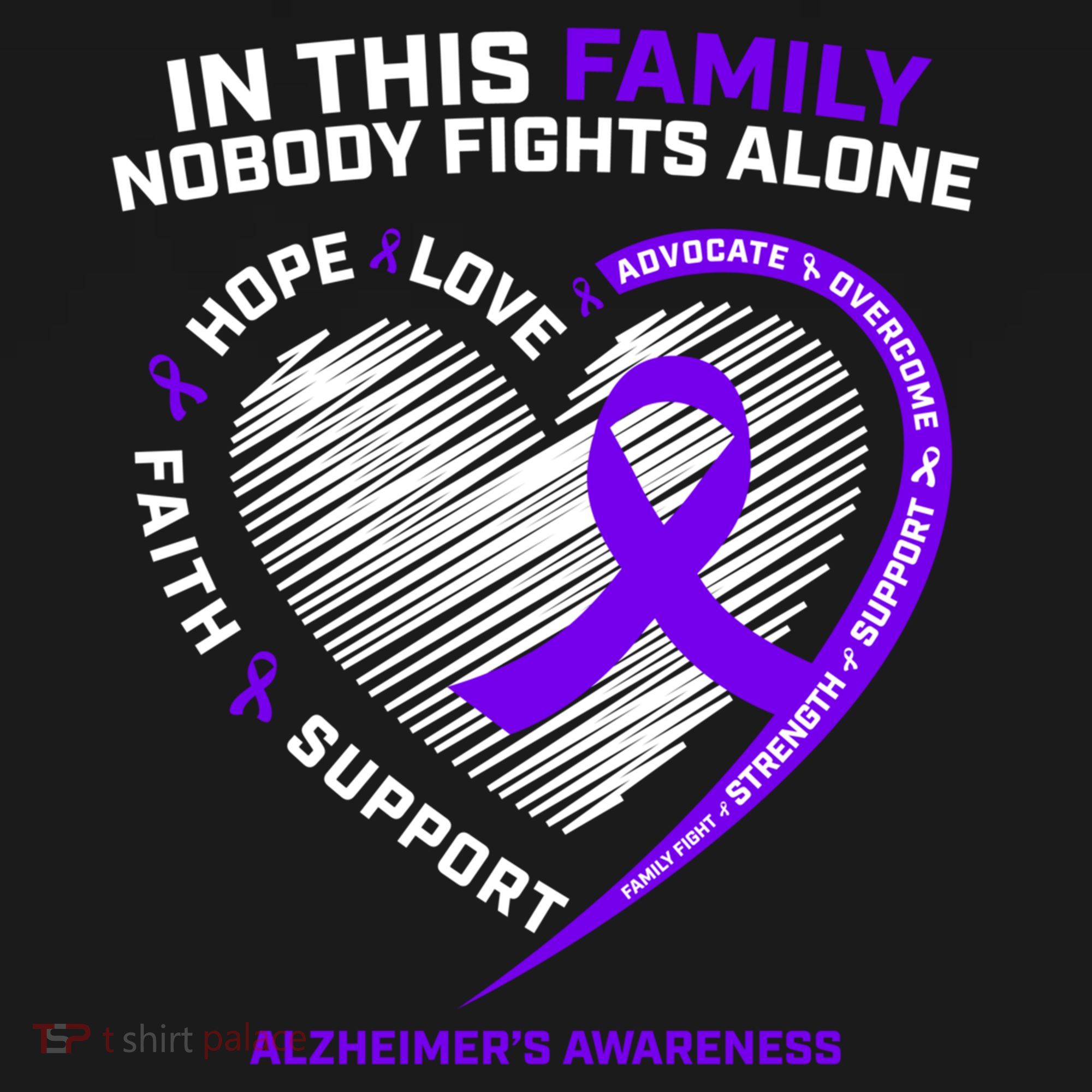 Purple Alzheimers Nobody Fights Alone Alzheimers Awareness Gift Women's Hoodie