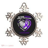 Purple Alzheimers Nobody Fights Alone Alzheimers Awareness Gift Ornament thumb 0