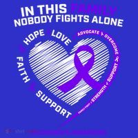 Purple Alzheimers Nobody Fights Alone Alzheimers Awareness Gift T-Shirt thumb 7