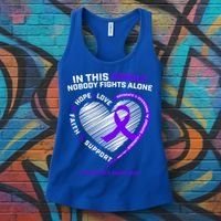 Purple Alzheimers Nobody Fights Alone Alzheimers Awareness Gift Women's Tank Top thumb 3
