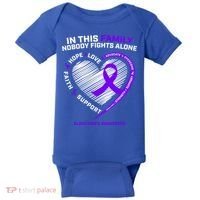 Purple Alzheimers Nobody Fights Alone Alzheimers Awareness Gift Baby Bodysuit thumb 0