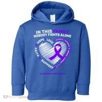Purple Alzheimers Nobody Fights Alone Alzheimers Awareness Gift Toddler Hoodie thumb 0