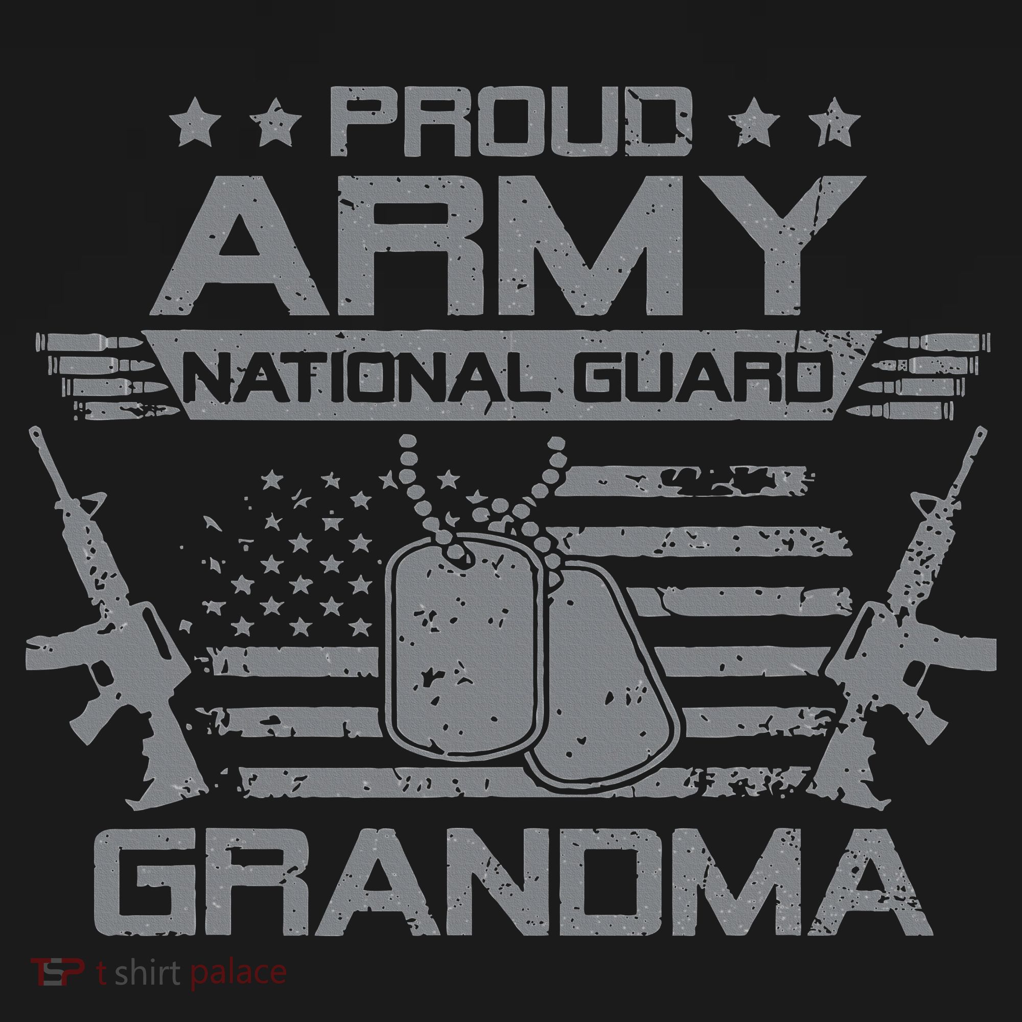 Proud Army National Guard Grandma With American Flag Hoodie
