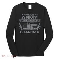 Proud Army National Guard Grandma With American Flag Long Sleeve Shirt thumb 0