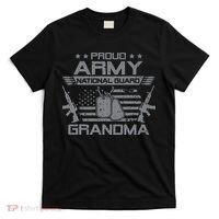 Proud Army National Guard Grandma With American Flag T-Shirt thumb 0