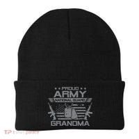 Proud Army National Guard Grandma With American Flag Beanie thumb 0