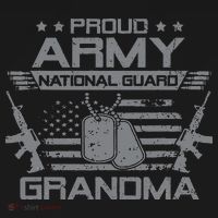 Proud Army National Guard Grandma With American Flag Polo thumb 3