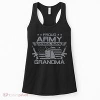 Proud Army National Guard Grandma With American Flag Women's Tank Top thumb 0