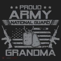 Proud Army National Guard Grandma With American Flag Hat thumb 2