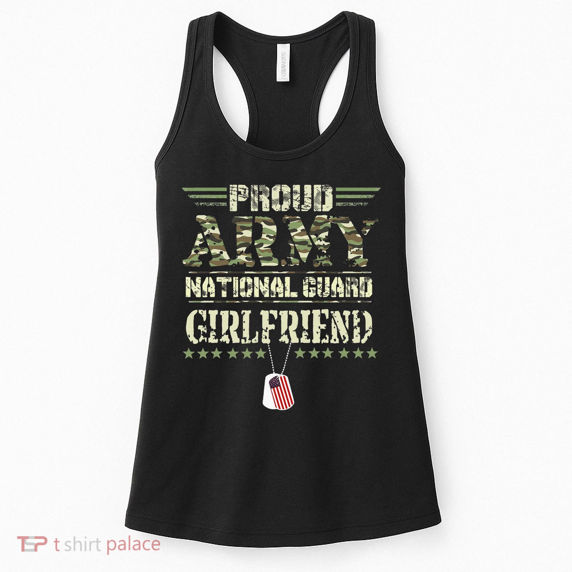Proud Army National Guard Girlfriend USA Military Veteran Women's Tank Top