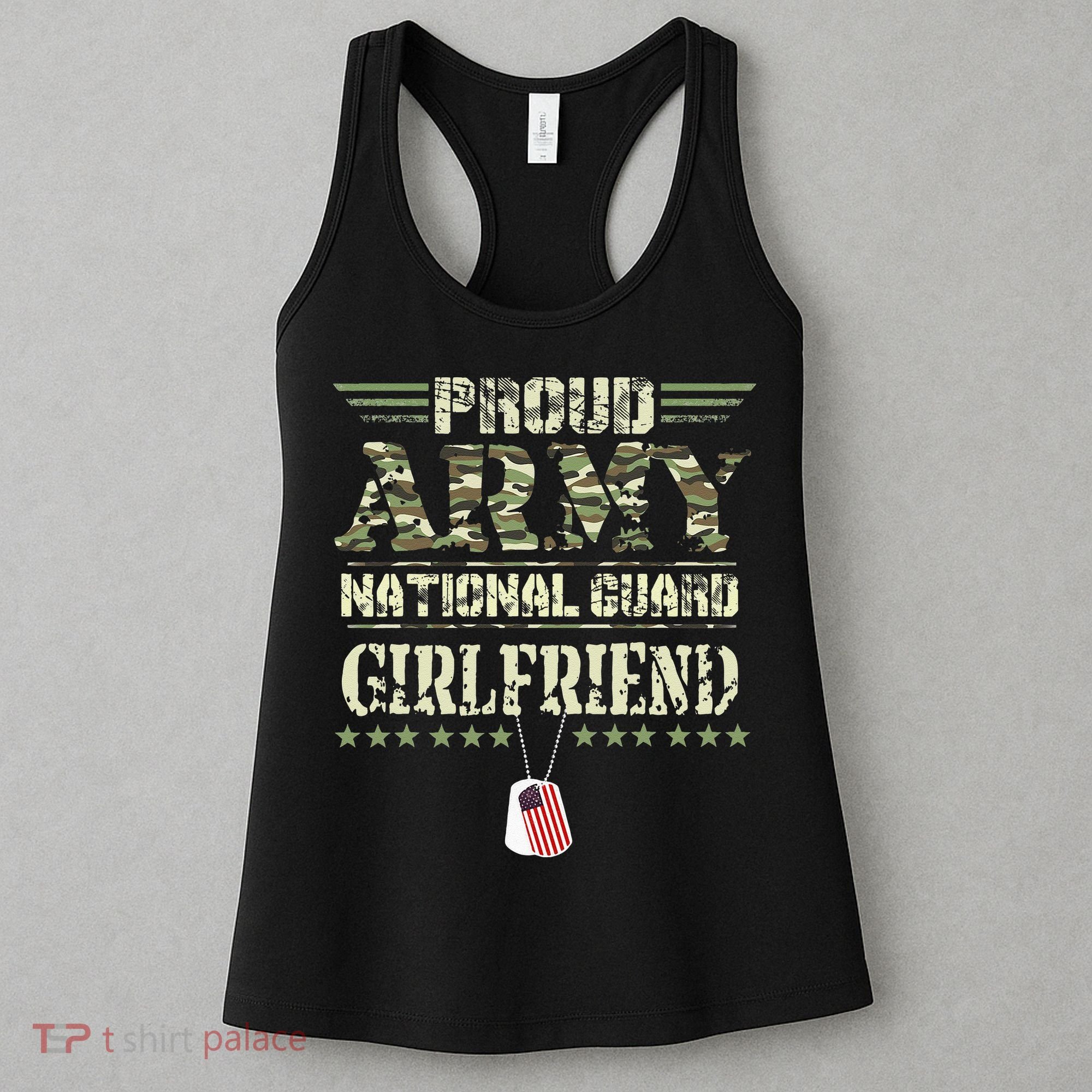 Proud Army National Guard Girlfriend USA Military Veteran Women's Tank Top