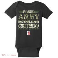 Proud Army National Guard Girlfriend USA Military Veteran Baby Bodysuit thumb 0