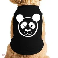 Panda Bear Face Silhouette  Doggie Tank thumb 0