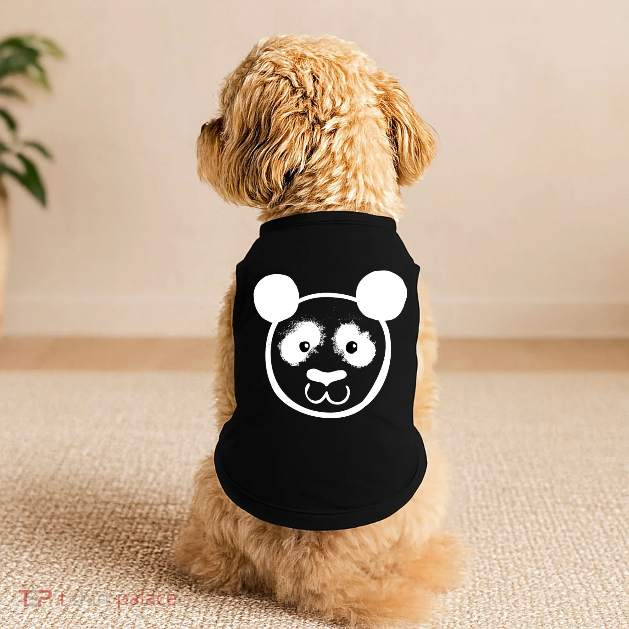 Panda Bear Face Silhouette  Doggie Tank