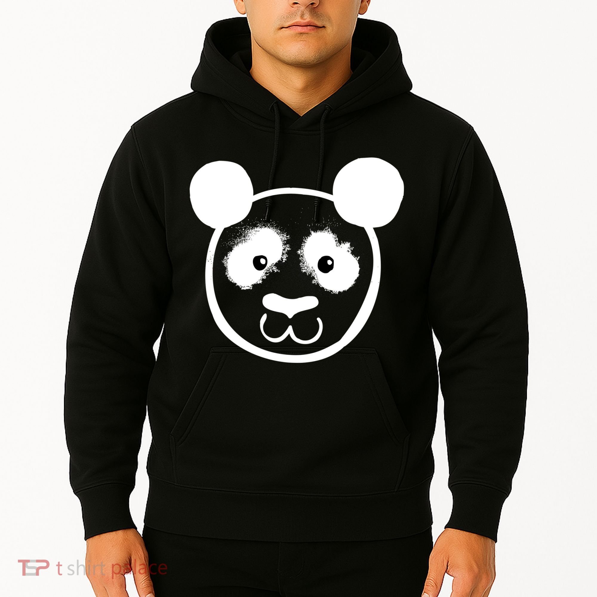 Panda Bear Face Silhouette  Hoodie