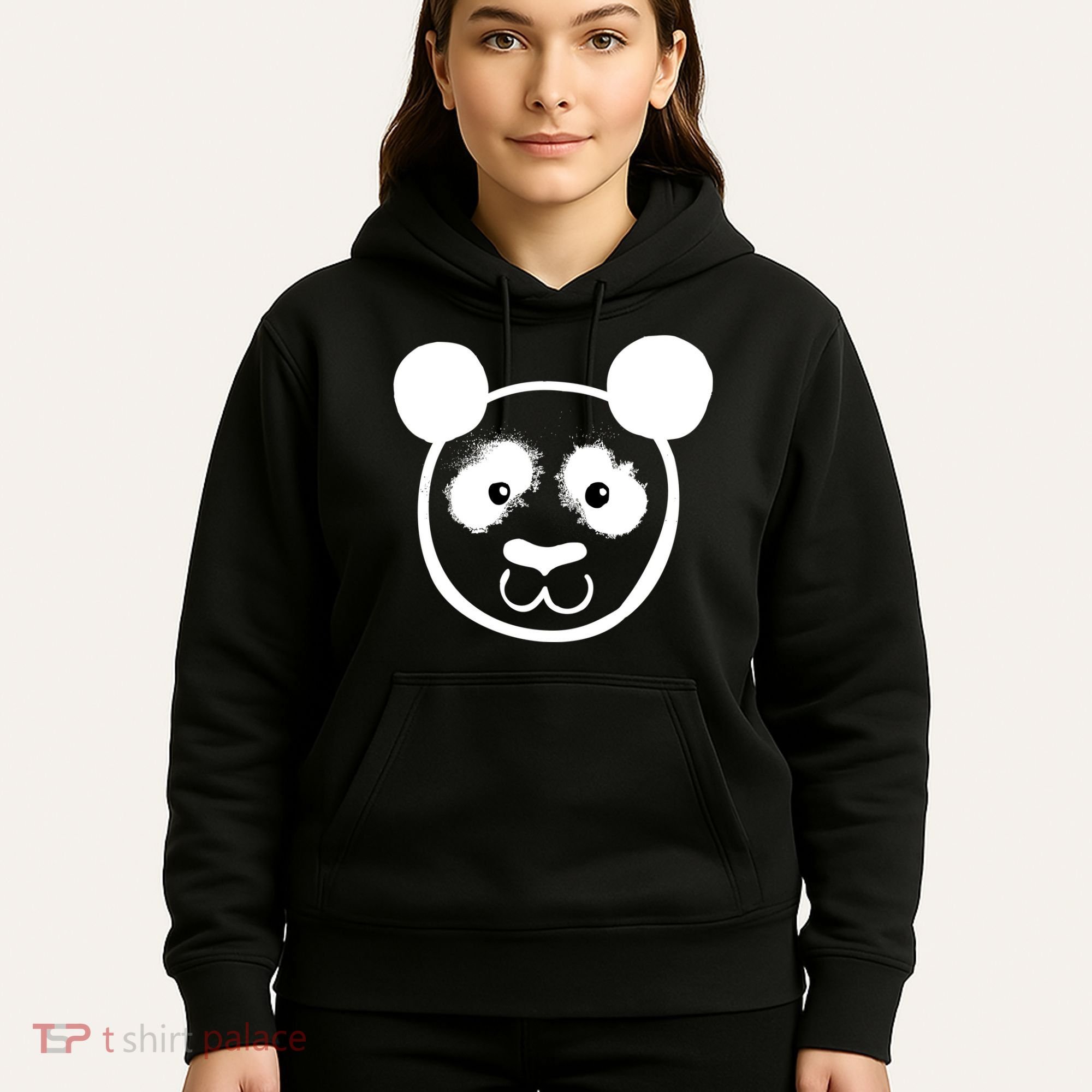 Panda Bear Face Silhouette  Hoodie