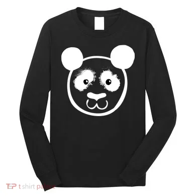 Panda Bear Face Silhouette Long Sleeve Shirt