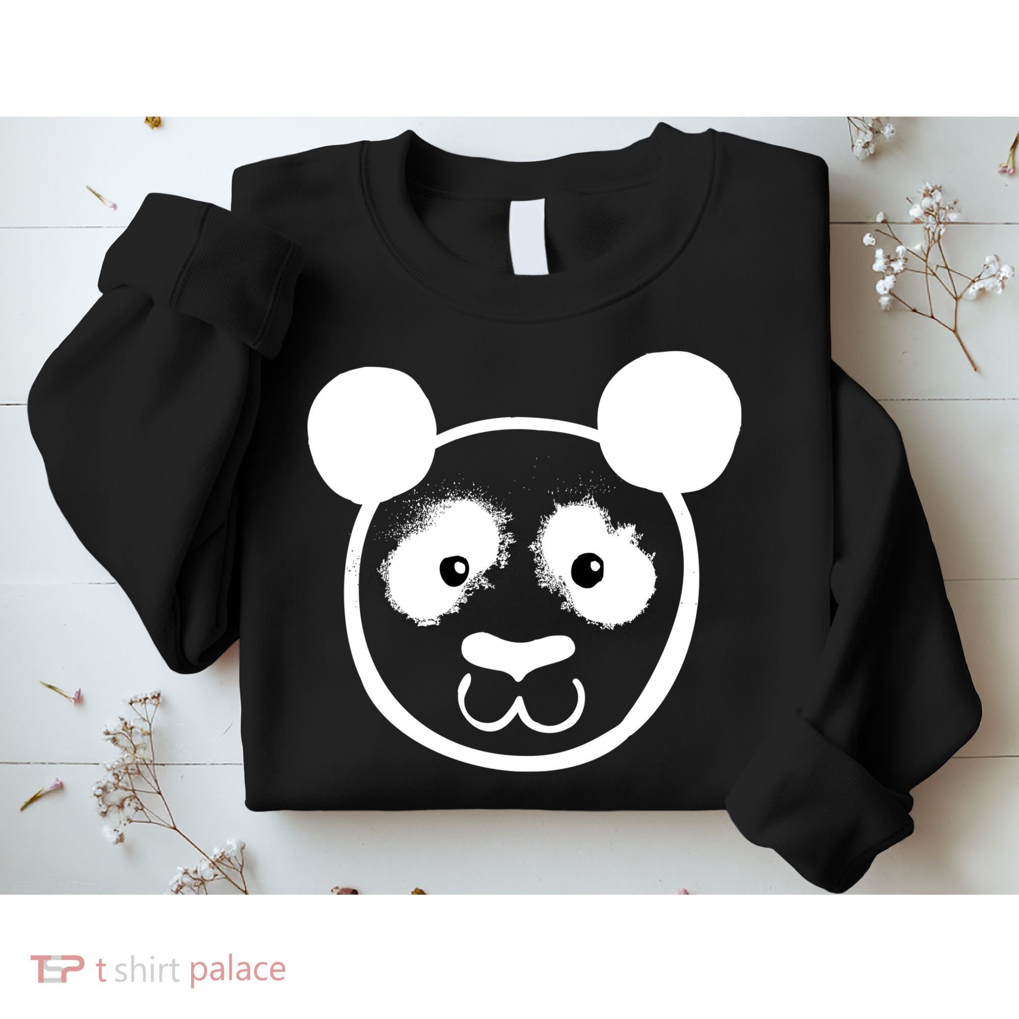 Panda Bear Face Silhouette  Sweatshirt