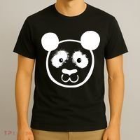 Panda Bear Face Silhouette  T-Shirt thumb 3
