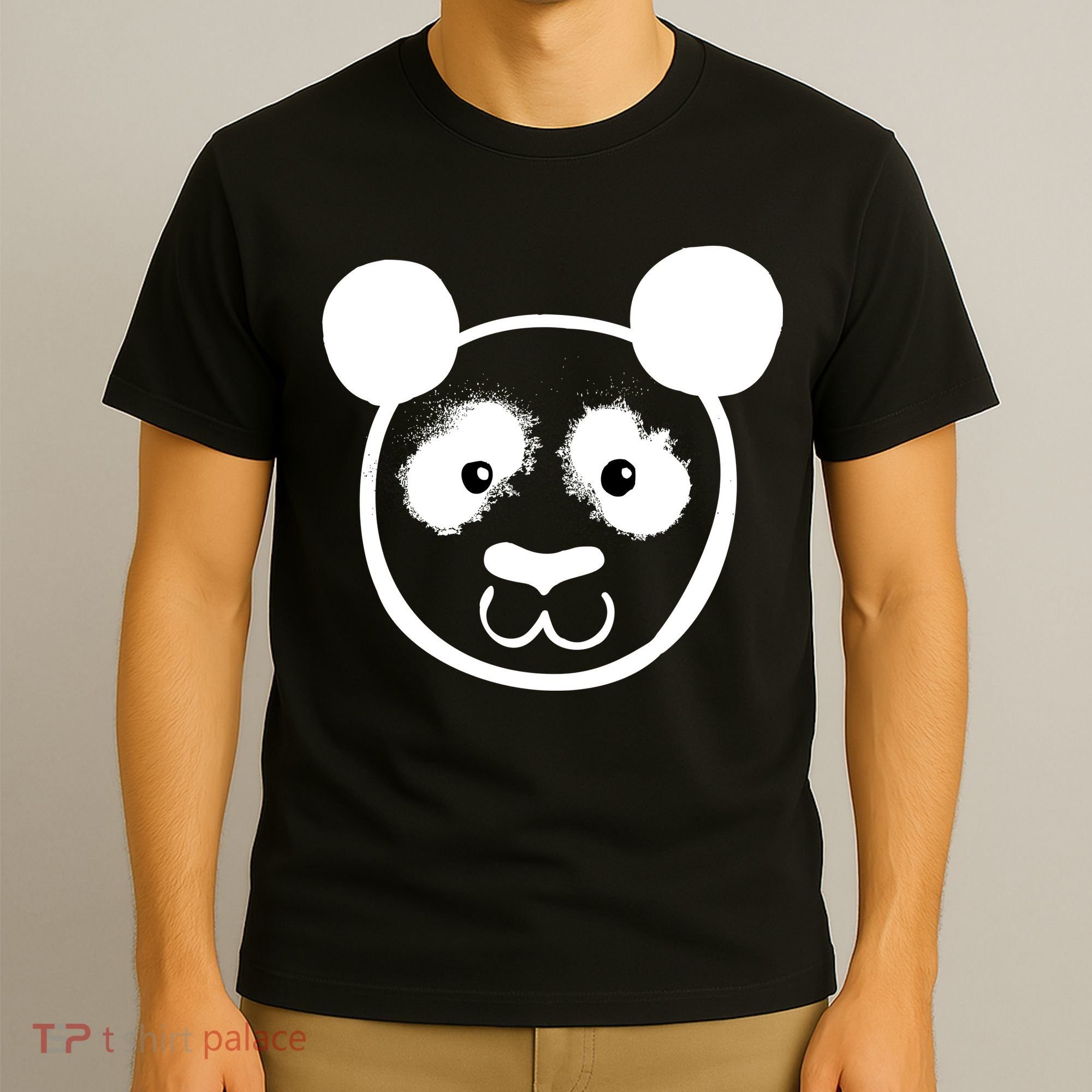 Panda Bear Face Silhouette  T-Shirt