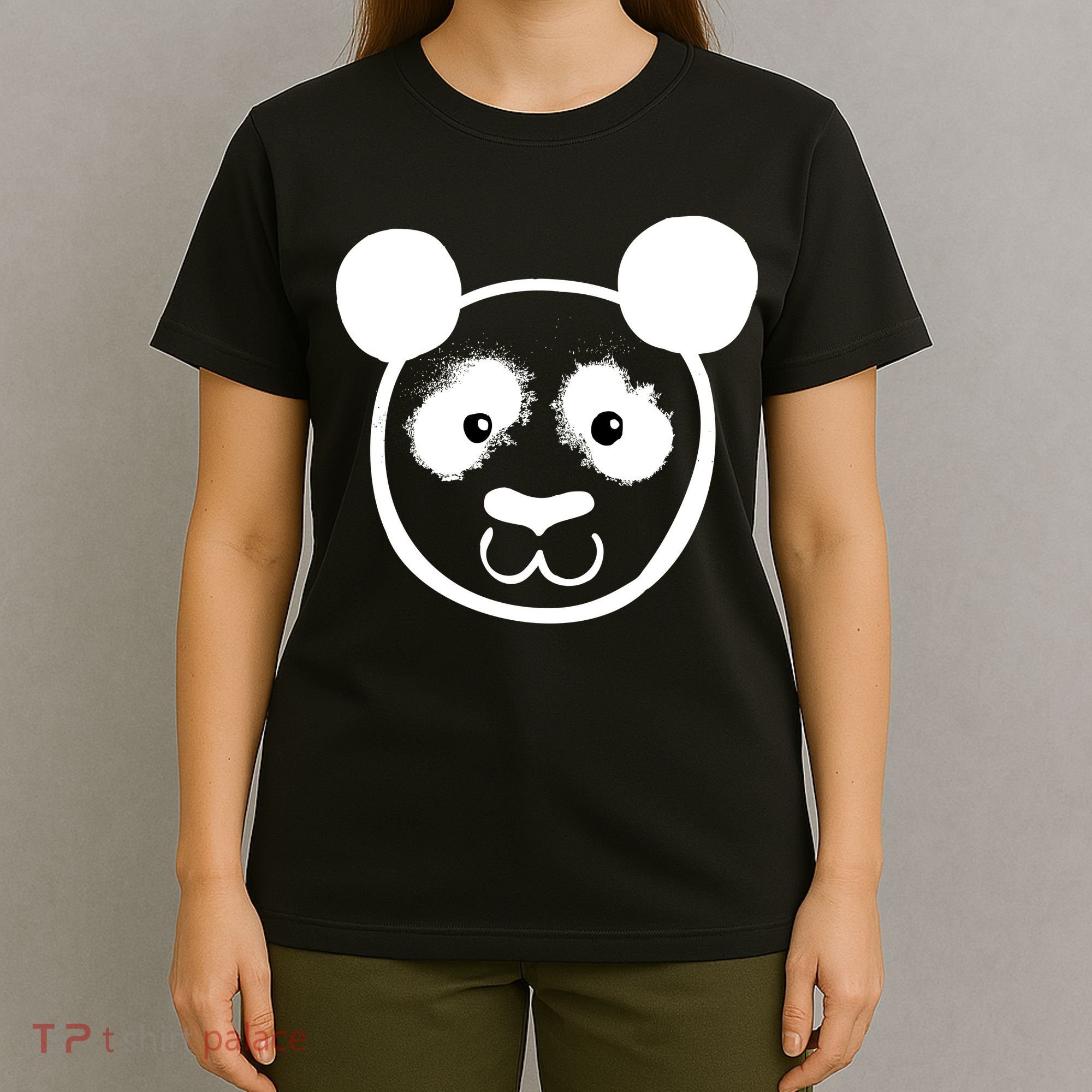 Panda Bear Face Silhouette  T-Shirt