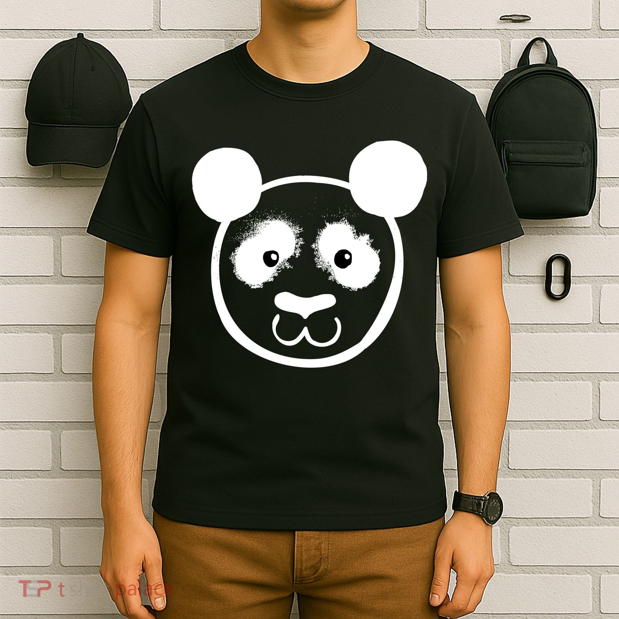 Panda Bear Face Silhouette  T-Shirt
