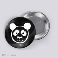 Panda Bear Face Silhouette  Button thumb 0