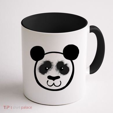 Panda Bear Face Silhouette  Coffee Mug back