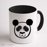Panda Bear Face Silhouette  Coffee Mug thumb 1