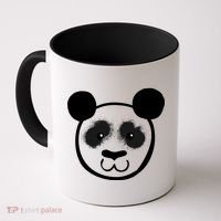 Panda Bear Face Silhouette  Coffee Mug thumb 0