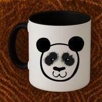 Panda Bear Face Silhouette  Coffee Mug thumb 2