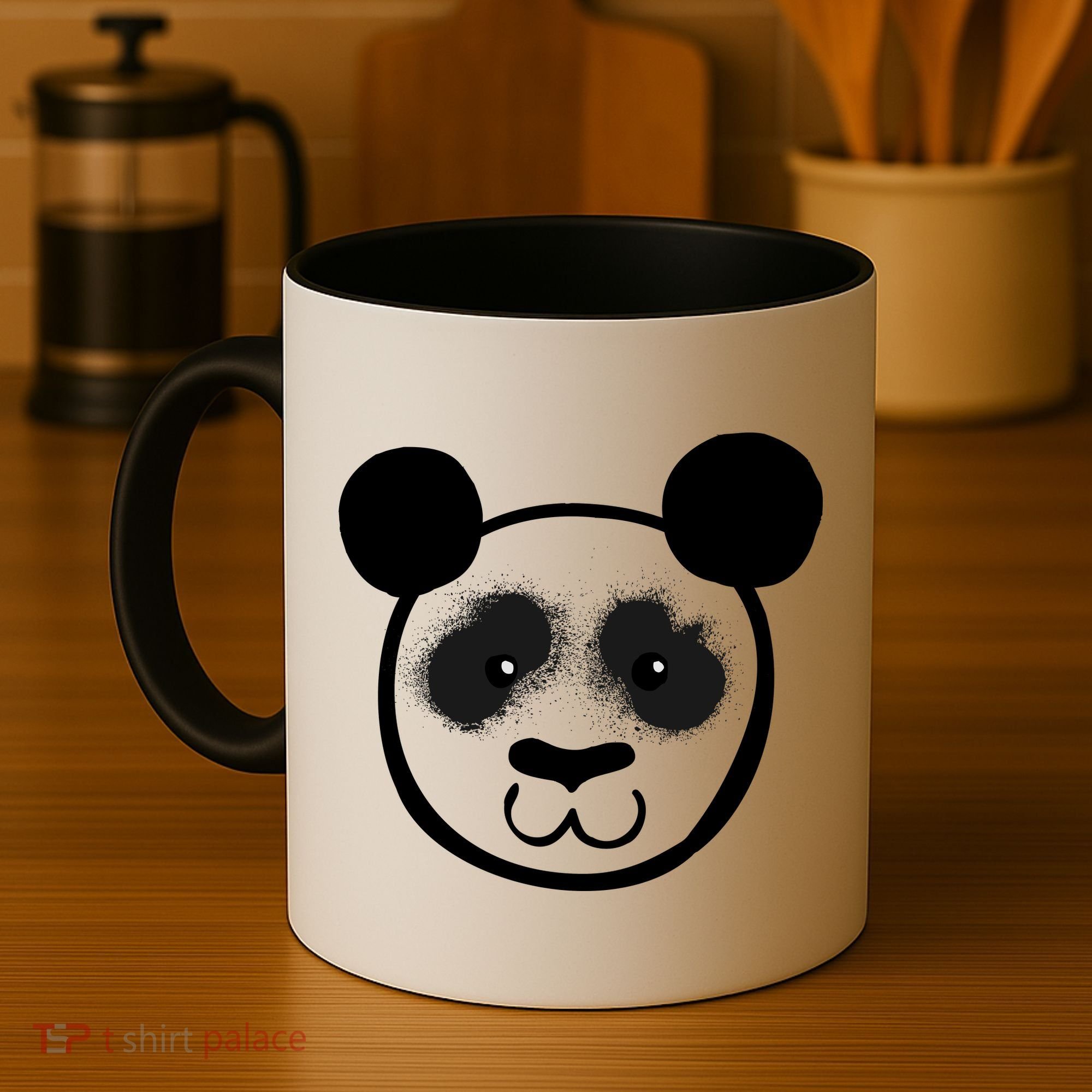 Panda Bear Face Silhouette  Coffee Mug