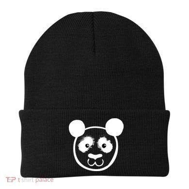 Panda Bear Face Silhouette  Beanie