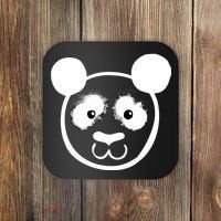 Panda Bear Face Silhouette  Coaster thumb 0