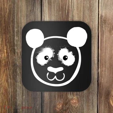 Panda Bear Face Silhouette  Coaster