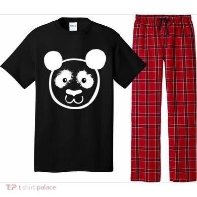 Panda Bear Face Silhouette  Pajama Set