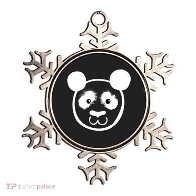 Panda Bear Face Silhouette  Ornament