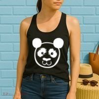 Panda Bear Face Silhouette  Women's Tank Top thumb 2