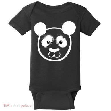 Panda Bear Face Silhouette  Baby Bodysuit