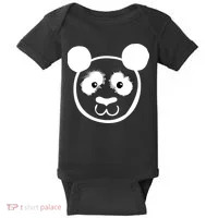 Panda Bear Face Silhouette  Baby Bodysuit thumb 0