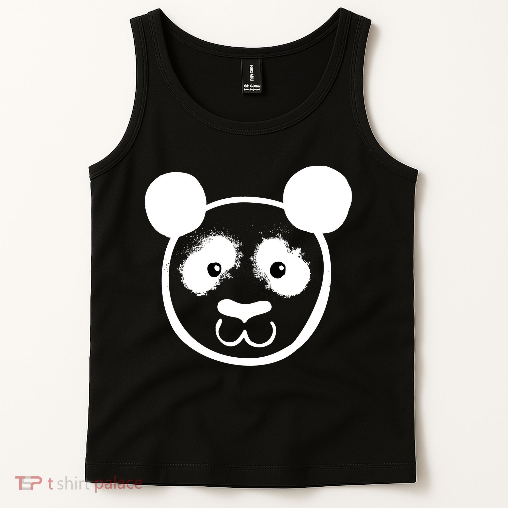 Panda Bear Face Silhouette  Tank Top