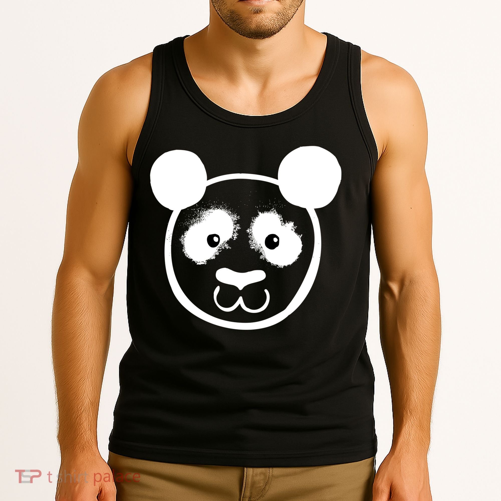 Panda Bear Face Silhouette  Tank Top