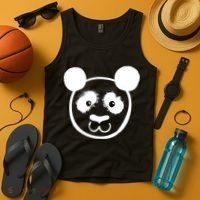 Panda Bear Face Silhouette  Tank Top thumb 4