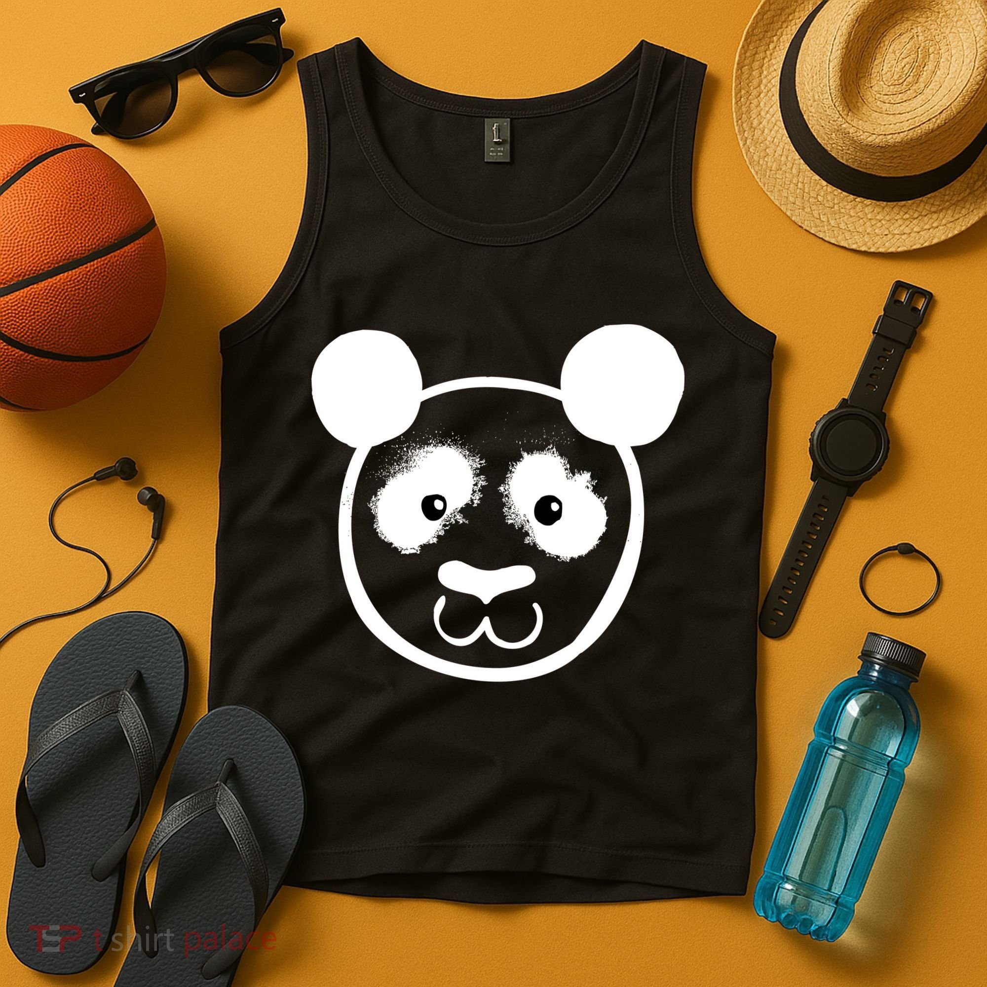 Panda Bear Face Silhouette  Tank Top