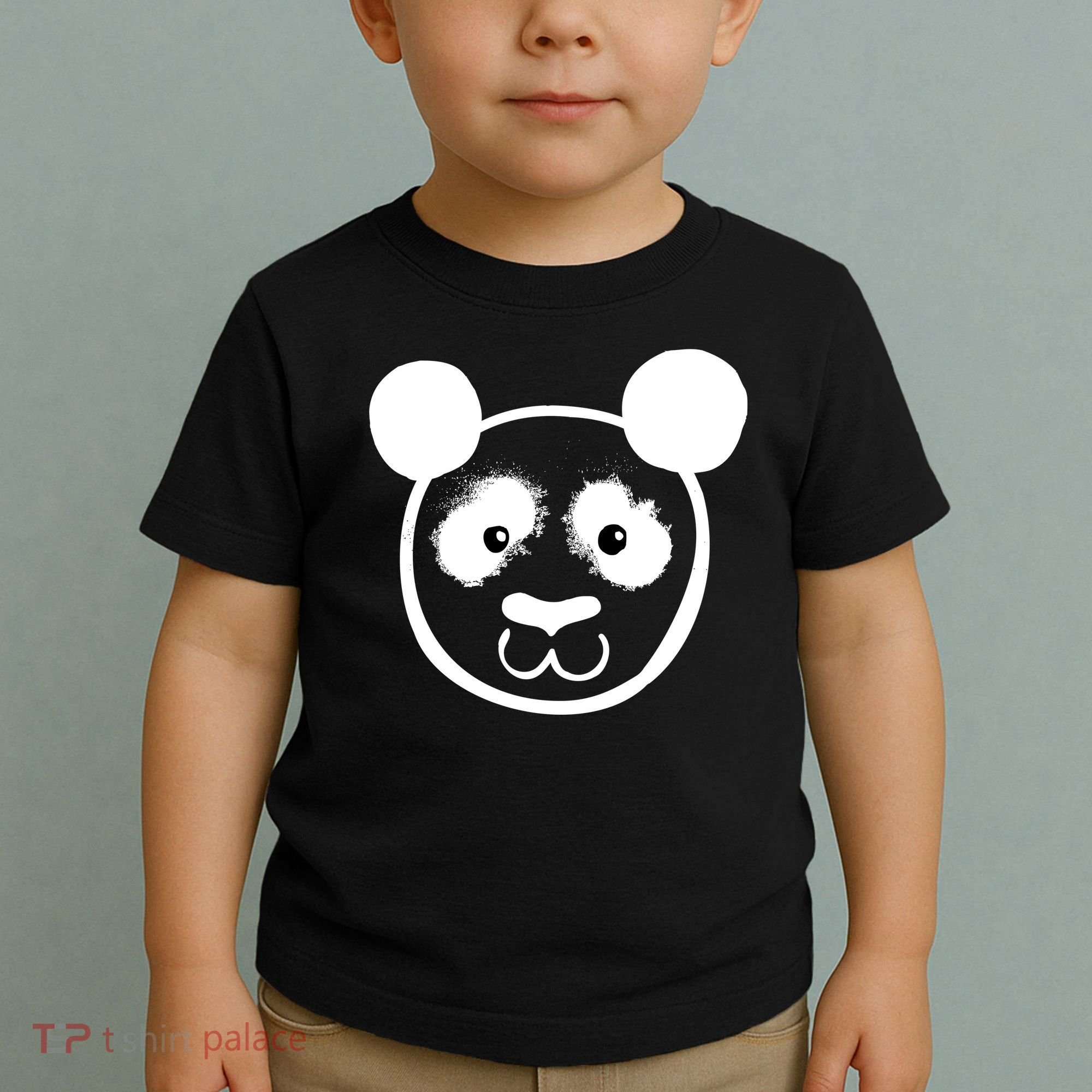 Panda Bear Face Silhouette  Toddler T-Shirt