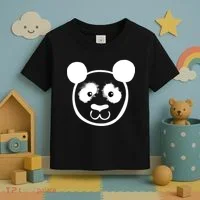Panda Bear Face Silhouette  Toddler T-Shirt thumb 3