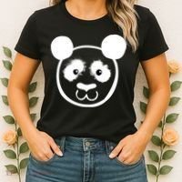 Panda Bear Face Silhouette  Women's T-Shirt thumb 2